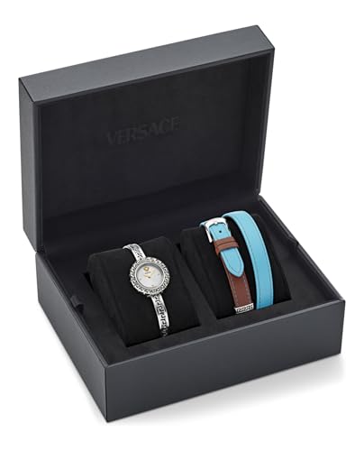 Versace La Greca Collection Luxury Womens Watch Timepieces with a Silver Bracelet and Dial Featuring a Stainless Steel Case4