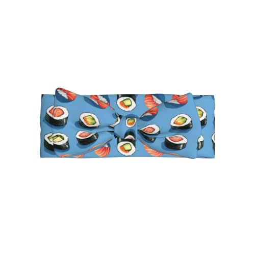 Realistic Salmon Sushi Print Baby Girl Bows Headbands Baby Girls Newborn Headbands Infant Toddlers 0-6 Months
