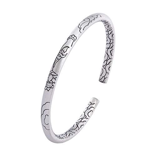 Bracelet en argent S925 bergamote style vintage rétro pour homme et femme