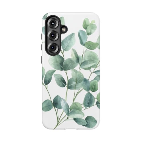 Feuilles d'eucalyptus coque Galaxy S25 Plus mate au bureau