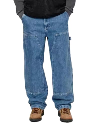 Kinghua Mens Baggy Jeans Casual Loose Fit Wide Leg Skater Denim Pants - Main Image