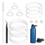 14pcs Silicone Water Bottle Gaskets, Bottle Sealing Rings with Tweezers, Drain Plugs, Straw Brush, Replacement Parts Accessories for Thermoflask 24/32/40/64oz, Straw Lid, Chug Spout, Chug Lid