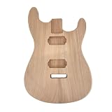 Yinfente Electric Guitar Body Mahogany Wood HH Pickups Unfinished for Guitar Building Replacement Guitar Body(back routed)