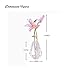 Movdyka Crystal Lily Flower Figurine with Stems, Handmade Collectible Statue for Decoration Mothers Day, Centerpiece, Bridal Shower Gift Pink