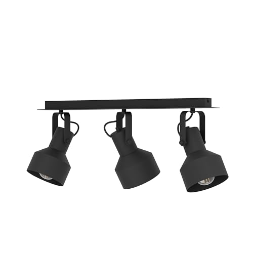Lámpara de dormitorio Casibare de metal negro y tres focos regulables 3