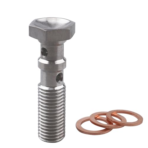 Image of AC PERFORMANCE M10 x 1.25 Double Banjo Bolt, 39mm UHL, Stainless Steel