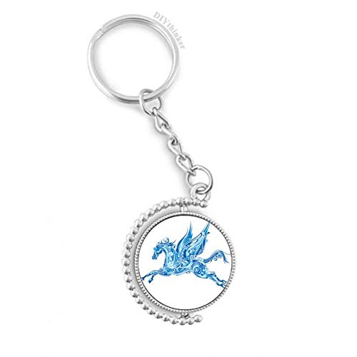 Llavero de caballo azul con ala para organizar tus llaves de casa