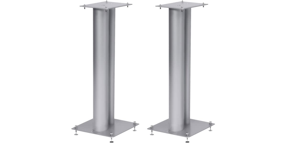 Norstone Lautsprecherständer Stylum, stabil aus Metall, bis 50kg belastbar, Paarpreis (Stylum 2 (60cm), Silber (matt))