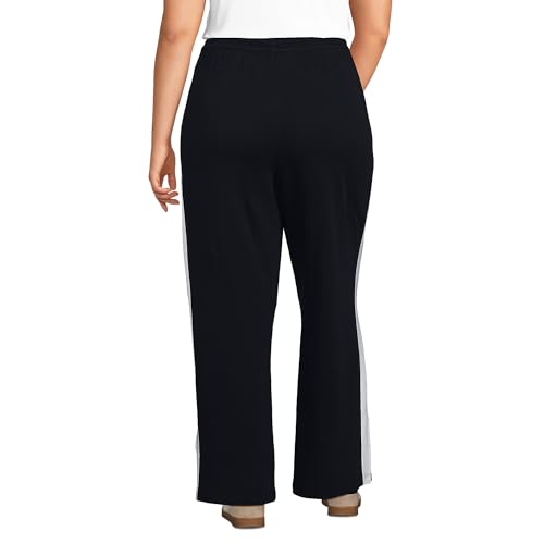 Lands' End Women's Knit High Rise Relaxed Straight Leg Side Stripe Pants2