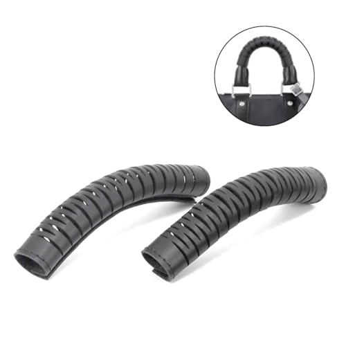 Jiesinlov 2Pcs Bag Handle Wrap Covers for Speedy 25 30 35,Vachetta Leather Grip Protector Strap,Stain and Abrasion Resistant(Black)2