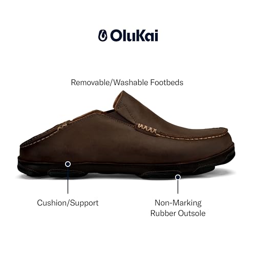 OLUKAI Moloa Men's Premium Leather Shoes, Easy Slip On & Off Design, Casual & Versatile Loafer, Drop-in Heel & Enhanced Traction2