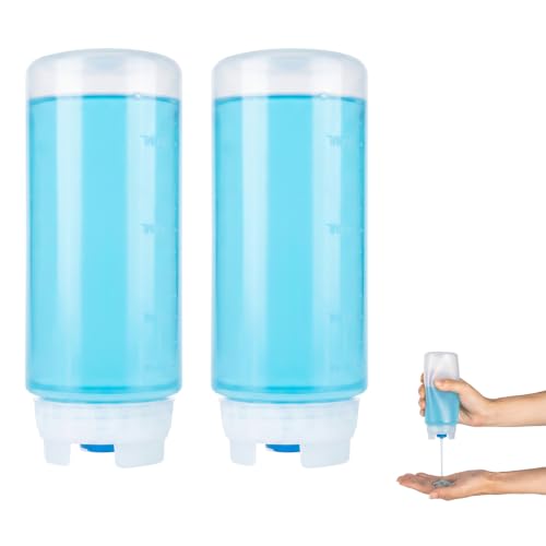 2 Pack Squeeze Dish Soap Dispenser 12 oz Refillable Leak-Proof Bottle