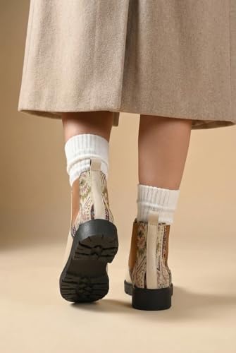 Image of Big Fox Printed Mid Top Chelsea Boots For Woman