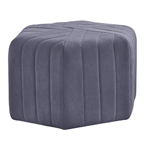 Tabouret en velours rembourré et robuste pour salon gris
