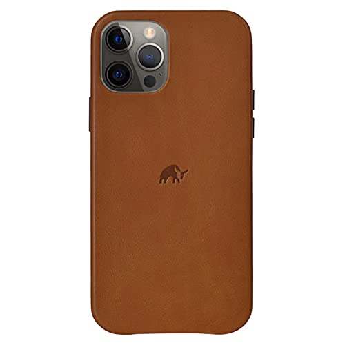 Bullstrap Premium Leather Phone Case Compatible with Apple iPhone 12/12 Pro and MagSafe Charger, Sienna Brown