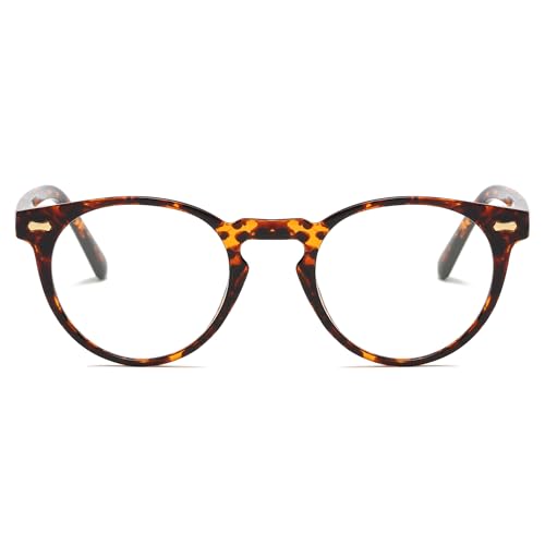 Image of Cyxus Blue Light Blocking Glasses Women Men Circle Round Chunky Retro Frame Eyeglasses for Computer Gaming 8238