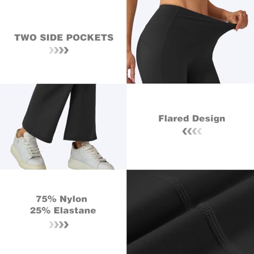 26"/28" Women Dress Flare Pants with Side Pockets High Waist Stretchy Pants Tall, Petite, Regular for Office Business Casual4