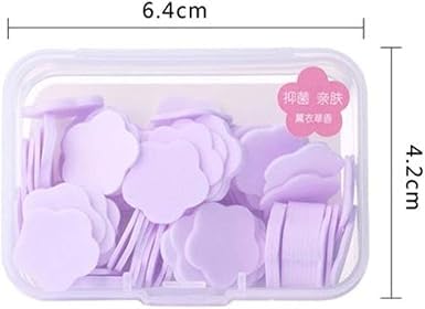 100Pcs Purple Mini Portable Travel Soap Paper Sheets,Flower Shape Disposable Paper Soap Flakes - Image 4