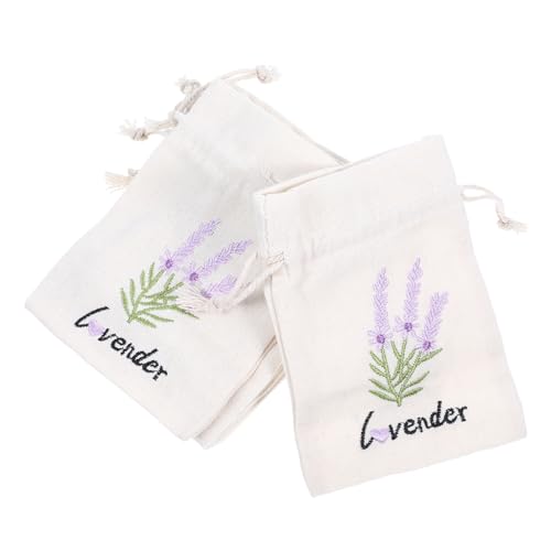 LUOZZY 10 Pcs Drawstring Lavender Bags Small Burlap Sachet Bags Empty Jewelry Pouches for Crafting Wedding Party Favors Bags B (10 x 14 CM)