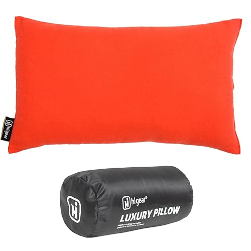 Hi-Gear Travel Pillow, Soft Down-Like Microfleece, Coverless & Packable Rectangular Flannel Cushion, 30x50cm, Lightweight & Foldable for Camping, Hammock, Hiking, Flights (Pack of 1)