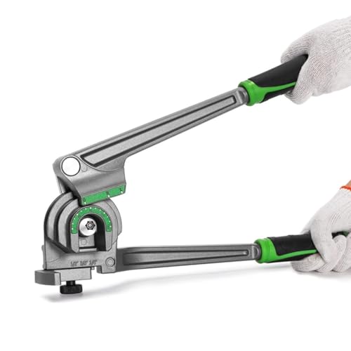 3 in 1 Tubing Bender, 1/4 3/8 1/2 Inch OD Copper Aluminum Tube Bender with Comfortable Grip, 180 Degree Wide Bending Range, for HVAC Refrigeration Repair