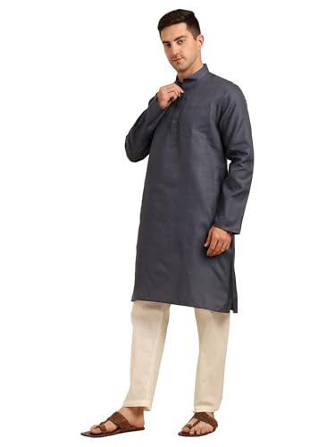 Image of ITOS365 Men Cotton Blend Kurta Pyjama Set Party Fashion Regular Ethinic Wear Indian Dress Gift for Men