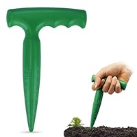 Milifox Pikierstab,Zwiebelpflanzer für Blumenzwiebeln mit Messskala für Genaues Pflanzen,Idealer Pflanzer das Aussäen von Gemüse und Blumen,Grün