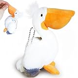 Soft Pelican Bird Stuffed Animal, Cute Bird Plushies for Girls and Boys, Fun Pelican Plush Toys Keychain, Small Stuffed Animals for Classroom Prizes, Decorations, Birthday Gifts