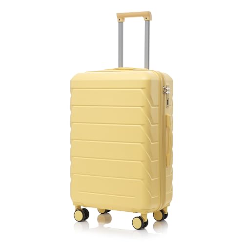 28 Inch ABS Hard Shell Large Luggage With Combination Lock and Side Hooks Yellow