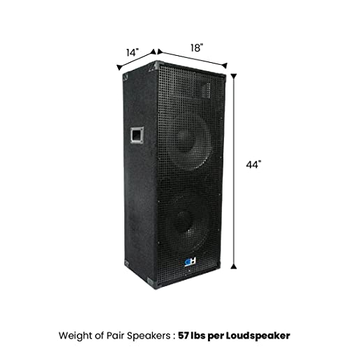 Grindhouse Speakers - Gh215L - Passive Dual 15 Inch 2-Way Pa/Dj Loudspeaker Cabinet - 1450 Watt Full Range Pa/Dj Band Live Sound Speaker #TOP1