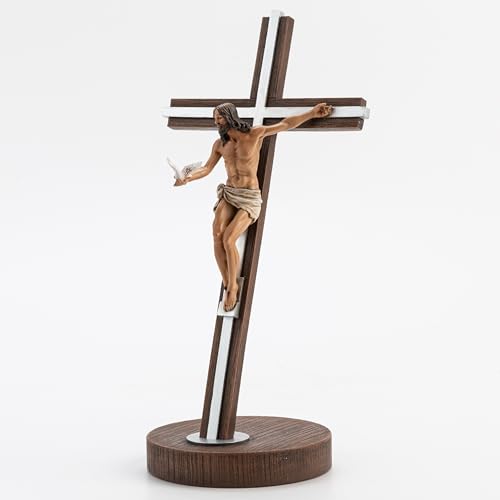 BC Católico 23,5 cm A Cruz de Presente do Espírito Crucifixo em pé, decoração de casa de mesa de Jes