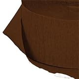 4 rolls of chocolate brown crepe paper streamers Each roll is 72.5 feet long; 290 feet total Color-fast and won't fade Made in USA Great for Thanksgiving, fall celebrations, farm themes, base colors for weddings, birthday parties and more
