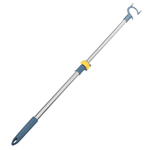 MAGICLULU Adjustable Retractable Clothesline Pole with Hook Extendable Closet Reach Rod for Home Laundry Stainless Steel Clothes Rack 32.68-30.71In