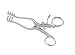 WEITLANER Retractor, 5-1/2" (14 cm), 3 X 4 Blunt Teeth Stainless Steel