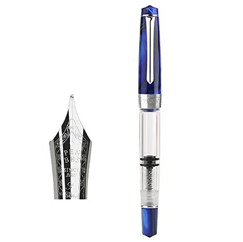 Lanxivi Penbbs 309 Fountain Pen Star River, Fine 0.5mm Point Pen Case Set, Transparent Acrylic, Piston Filling, Business Trip Writing Instruments