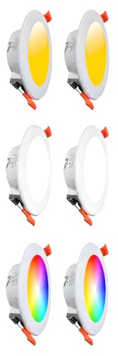 Image of 10 watt ceiling warm 2pes white 2pes multicolour 2pes total 6pes combo
