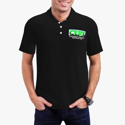 Cert Community Emergency Response Team Polo Shirts for Men, Mens Golf Shirt Quick-Dry Short Sleeve Casual3