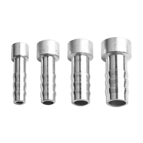 Honseadek Acoplamiento de aluminio soldado con púas, varios tamaños de 8 mm, 10 mm, 13 mm, 15 mm, conexión de tubería segura para sistemas de aire acondicionado de CA automotriz