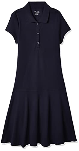 The Children's Place Big Girls' Uniform Short Sleeve Polo Dress, Tidal 44393, Medium/7/8