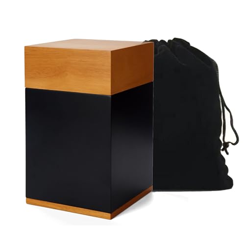 Image of Large Wooden Cremation Urns for Ashes Adult Male Female | Large Decorative Memorial Urn for Men & Women,Wood Funeral Burial Urn and Casket for Ashes Dad Mom Child ,Holds Up to 250 LBS