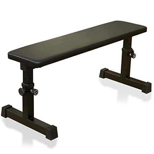Flat Bench For Multi-Purpose Weight Training And Ab Exercises, 440LBS Capacity, 5-Height Adjustable Utility Bench For Beginner Or Fitness Professional