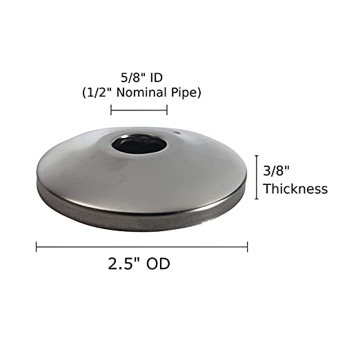 Miiflex 1/2\" Chrome Plated Steel Escutcheon Flange Cover with Sure Grip for 1/2\" Copper, PEX, and CPVC pipe wall covers [10 Pack] - Thumbnail 4