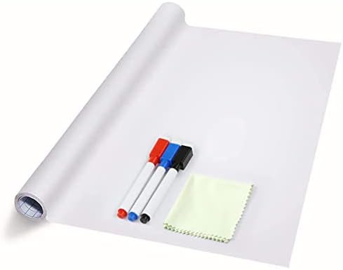 Dry Erase Whiteboard Sticker Wall Decal, Self-Adhesive White Board Peel Stick Paper for School,Office,Home,Kids Drawing with 3 Water Pen 78.7"x17.7"