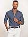 COOFANDY Men's Business Casual Shirts Long Sleeve Untucked Shirts for Men Fashion Shirt, Navy Blue, Small