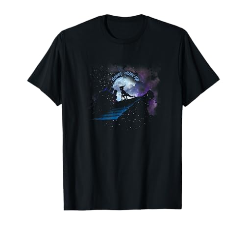 T-shirt Galactic Pan Disney Peter Pan Never Grow Up en coton noir