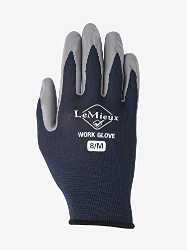 LeMieux Unisex Flexible Work Gloves in Navy with Coated Fingers a...