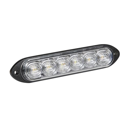 Luz de advertencia LED tricolor Grote 79120 perimetral de 12-24V con señalización ámbar rojo blanco