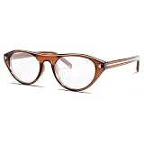 HJSTES Cateye Blue Light Glasses for Woman Men 2026 Trendy Oval Cat Eye Frame Bluelight Blocking for Computer/Reading/Selfie(Clear Brown)