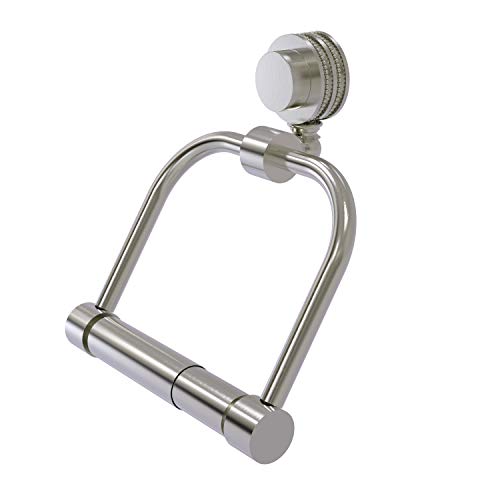 Allied Brass 424D-SN Venus Collection 2 Post Tissue Dotted Accents Toilet Paper Holder, Satin Nickel
