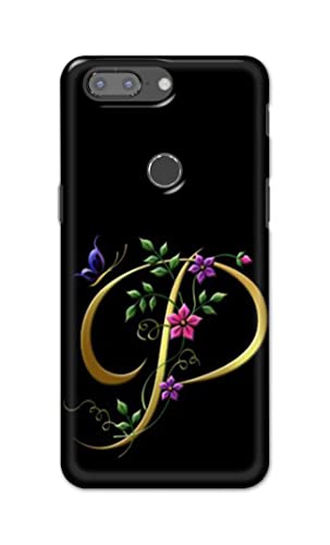 Image of Printed Hard Back Cover Case for OnePlus 5T Back Cover (Alphabet P) -1803